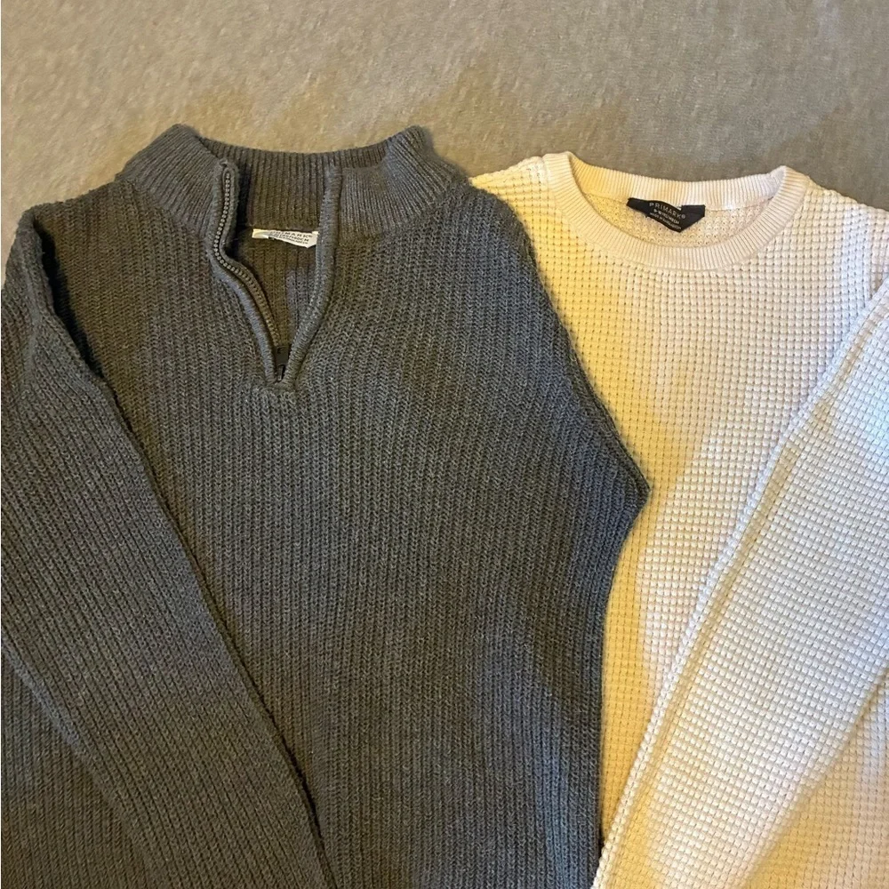 Gray, Green & Cream Sweater Bundle